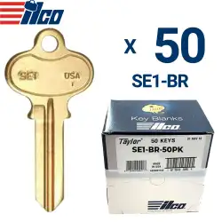 ILCO SE1 1022 Metal Key Blank Brass Finish Segal Pack of 50