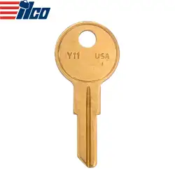 ILCO Y11 Metal Head key Blank Brass Finish for Yale