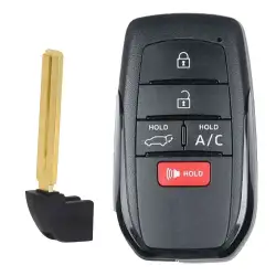 Smart Remote Key Shell for Toyota 5 Button AC SUV With Emergency Key