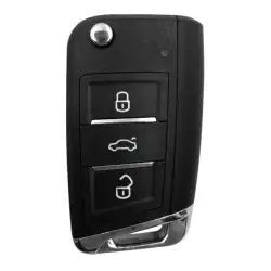 Flip Remote Key Shell for Volkswagen 3 Button With Blade HU162T MQB