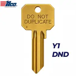 ILCO DND-Y1 Do Not Duplicate Y1 Key Blanks – Brass