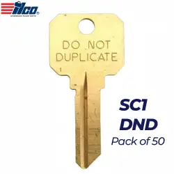 ILCO DND-SC1 Do Not Duplicate SC1 Key Blanks – Brass, 50 Pack
