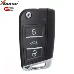 Xhorse Universal Wired Flip Remote Key 2nd Generation MQB Type 3 Button XKMQB1EN (New Version of  XKMQB1EN)