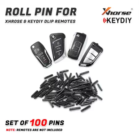 100 x Roll Pins - 1.6 x 8.0 mm for Xhorse & KEYIDY Universal Flip Key  Remotes - Black Finish (GTL) (Bundle of 100)