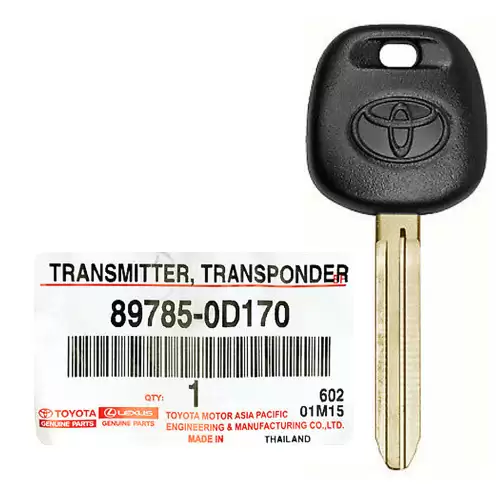 Toyota Genuine OEM Transmitter Blank Sub Key 89785-0D170