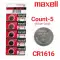 Maxell 5-Count CR1616 Lithium Batteries, 3V Coin Cell (Blister Card)-0 thumb