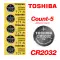 Toshiba 5-Count CR2032 Lithium Batteries, 3V Coin Cell Blaster Card-0 thumb