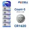 5-Count CR1620 Lithium Batteries, 3V Coin Cell (Blister Card)-0 thumb