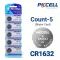 5-Count CR1632 Lithium Batteries, 3V Coin Cell (Blister Card)-0 thumb