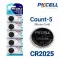 5-Count CR2025 Lithium Batteries, 3V Coin Cell (Blister Card)-0 thumb