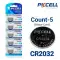 5-Count CR2032 Lithium Batteries, 3V Coin Cell (Blister Card)-0 thumb