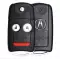 2007-2013 Acura MDX RDX Flip Remote Key 35111-STX-325 N5F0602A1A-0 thumb