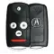 2009-2014 Acura TL TSX Flip Remote Key 35113-TK4-A00 MLBHLIK-1T Driver 1-0 thumb