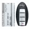 2010-2017 Infiniti FX35, FX37, FX50 QX70 Smart Keyless Remote Key 4 Button 285E3-1CA7A KR55WK49622-0 thumb