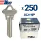 ILCO Metal Head Key Blank Nickel Plated Finish Schlage 6-Pin SC4 Pack of 250-0 thumb