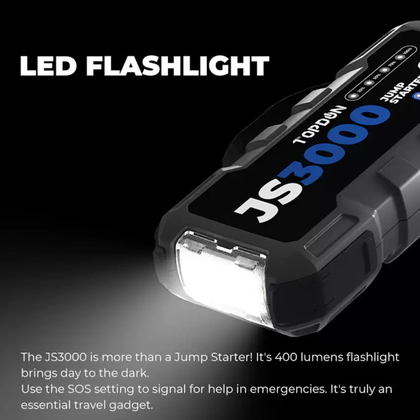 TOPDON JumpSurge3000 Jump Starter Battery Booster USB Charger 24000mAh Powerbank - AC-TPD-JS3000  p-4
