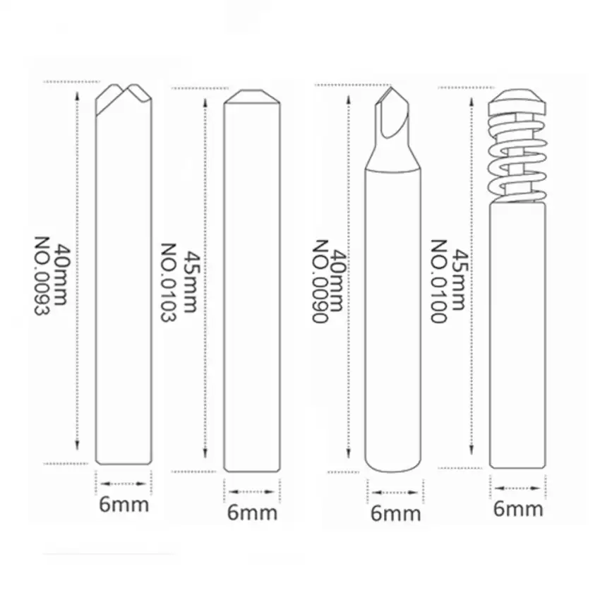 Carbide, HSS Dimple Cutters and Tracers for Manual Key Machines