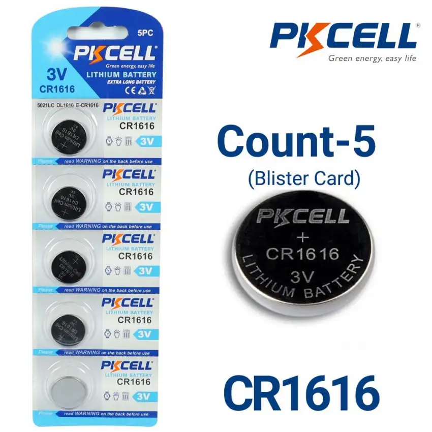 5-Count CR1616 Lithium Batteries, 3V Coin Cell (Blister Card)