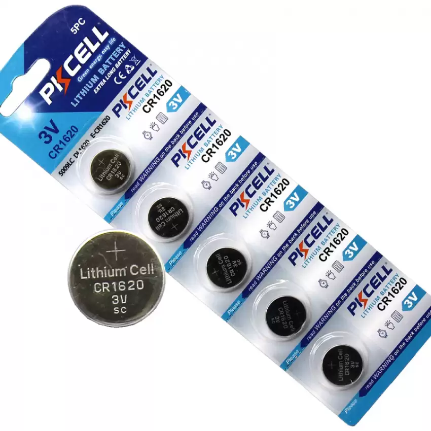 PKCELL CR1620 3 Volt Lithium Battery 5-Pack, Long Lasting Batteries - Key4