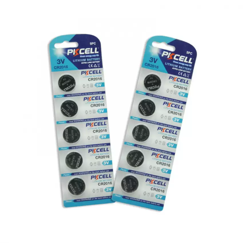 PKCELL CR2016 3 Volt Lithium Battery 5-Pack, Long Lasting Batteries - Key4