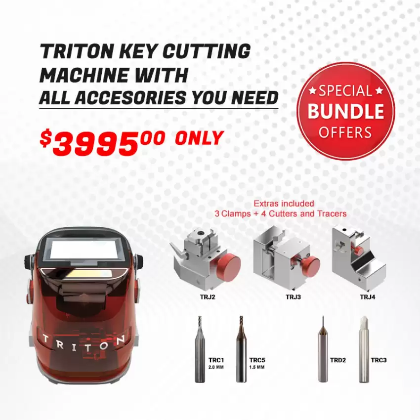 Triton Key Cutting Machine Bundle Offer with Extra Jaws and Cutters