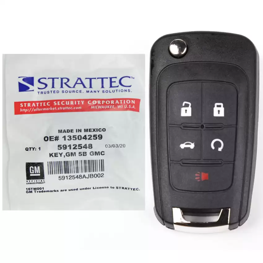 Strattec 5912548 Keyless Flip Remote Key for GMC Terrain