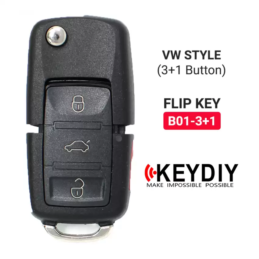 KEYDIY Flip Remote VW Style 4 Buttons With Panic B01-3+1 - CR-KDY-B01-3+1  p-4