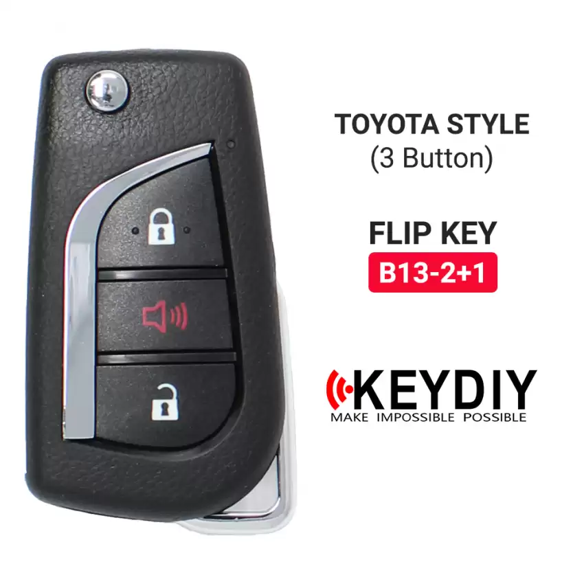 KEYDIY Flip Remote Toyota Style 3 Buttons With Panic B13-2+1 - CR-KDY-B13-2+1  p-3