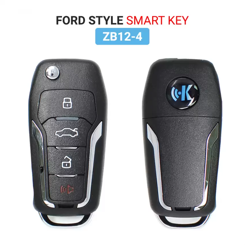 KEYDIY KD Smart Remote Key Ford Style ZB12-4 4 Buttons With Panic for KD900 Plus KD-X2 KD mini remote maker 