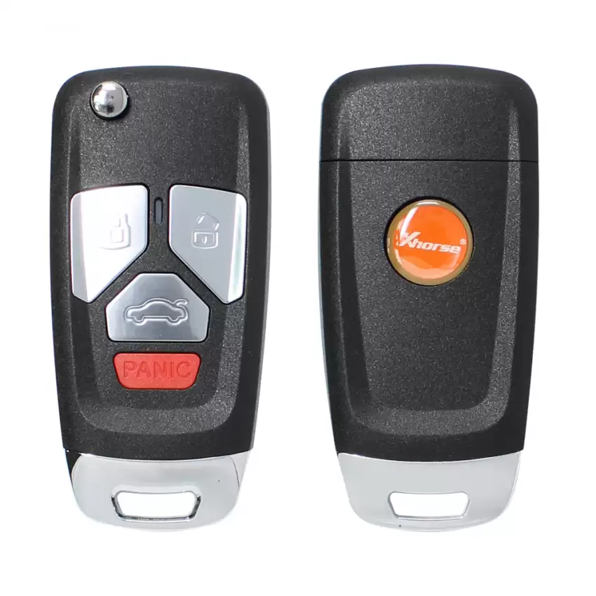 Xhorse Universal Wire Remote Key Audi Style 4 Buttons with Trunk Panic Button for VVDI Key Tool