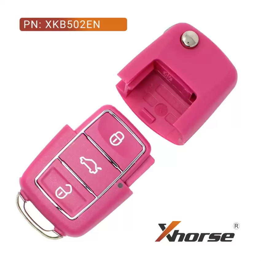 Xhorse Wire Universal Flip Remote Key B5 Style 3 Buttons Pink Color With Trunk Button Pink Color for VVDI Key Tool