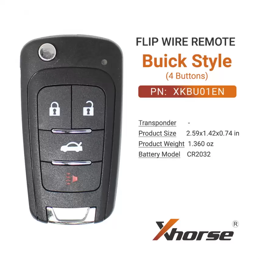 Xhorse Wire Flip Remote Key Buick Style 4 Buttons  XKBU01EN - CR-XHS-XKBU01EN  p-2