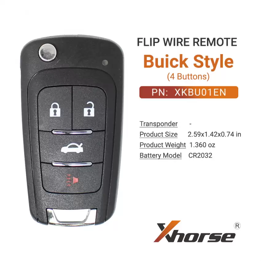 Xhorse Wire Flip Remote Key Buick Style 4 Buttons  XKBU01EN - CR-XHS-XKBU01EN  p-3