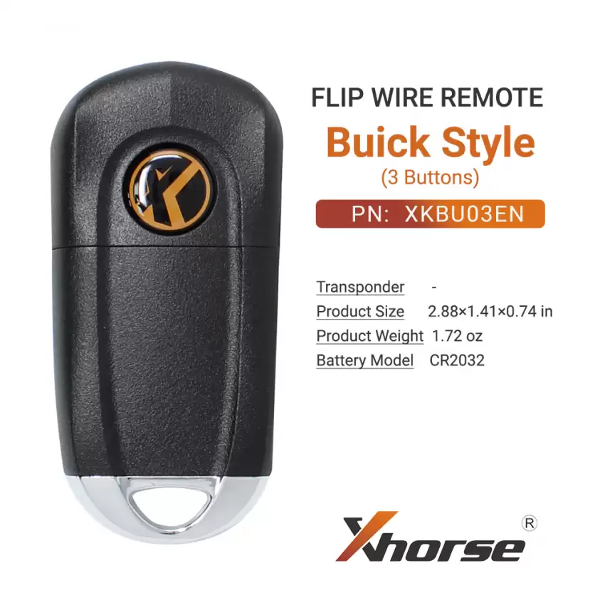 Xhorse Wire Flip Remote Key Buick Style 3 Buttons XKBU03EN - CR-XHS-XKBU03EN  p-3