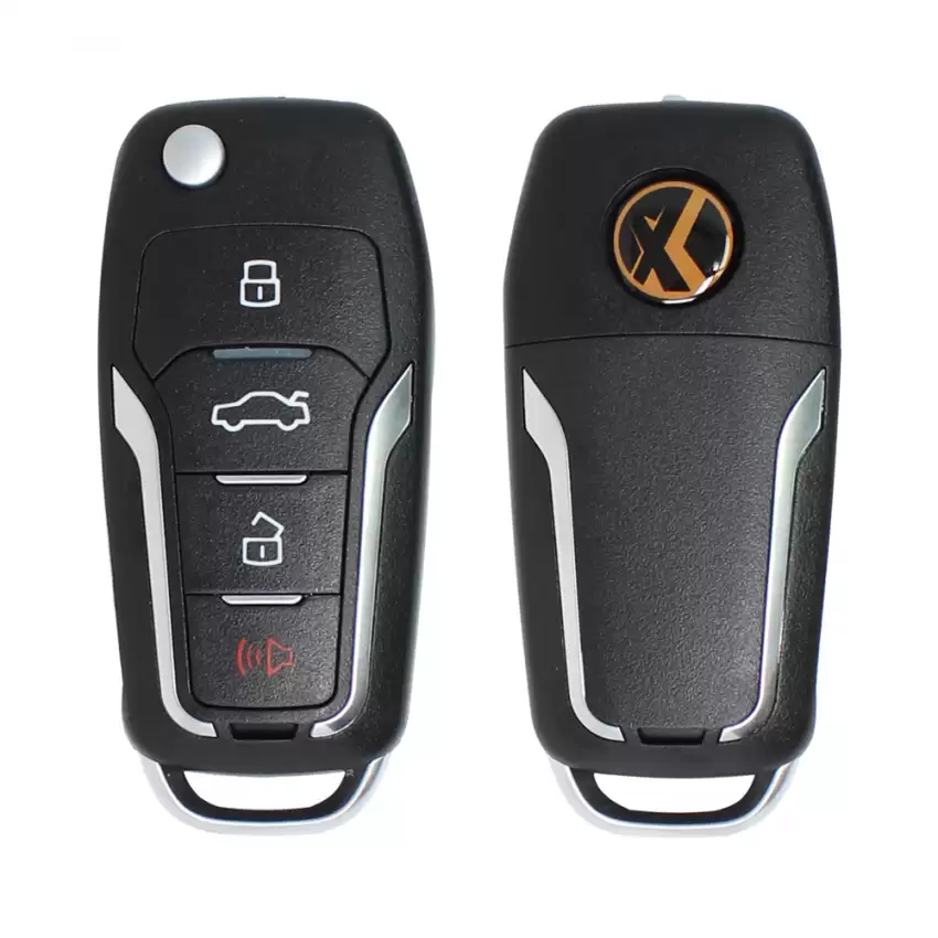 Xhorse Wire Flip Remote Ford Style Condor Unmovable Key Ring 4B with Trunk and Panic Button for VVDI Key Tool XKFO01EN