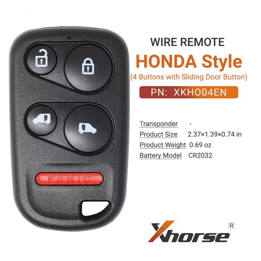 Xhorse Wire Remote Key Honda Style Separate With Sliding Door 5 Buttons 	XKHO04EN - CR-XHS-XKHO04EN  p-2