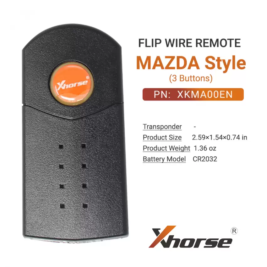 Xhorse Wire Flip Remote Mazda Style 3 Buttons XKMA00EN - CR-XHS-XKMA00EN  p-3