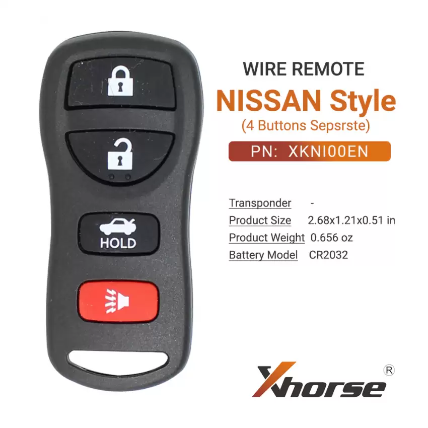 Xhorse Wire Remote Nissan Style Separate 4 Buttons XKNI00EN - CR-XHS-XKNI00EN  p-3