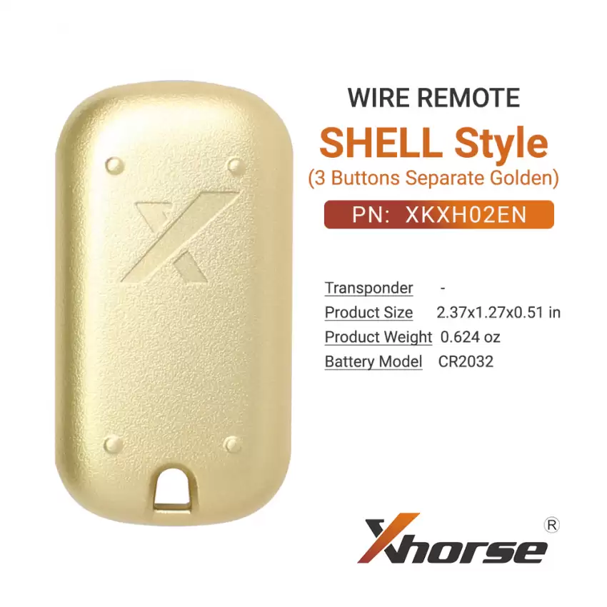 Xhorse Wire Remote Shell Style Separate Golden 4 Buttons XKXH02EN - CR-XHS-XKXH02EN  p-4