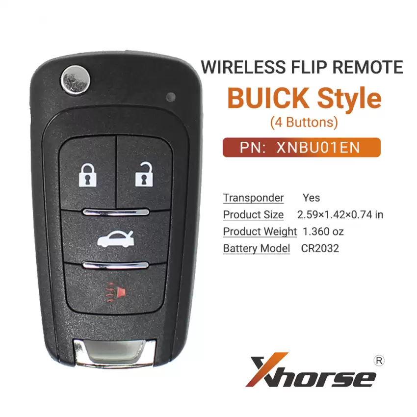 Xhorse Wireless Flip Remote Key Buick Style 4 Buttons XNBU01EN - CR-XHS-XNBU01EN  p-3