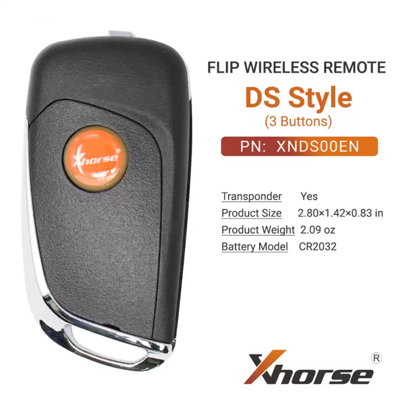 Xhorse Wireless Flip Remote Key DS Style 3 Buttons XNDS00EN - CR-XHS-XNDS00EN  p-4