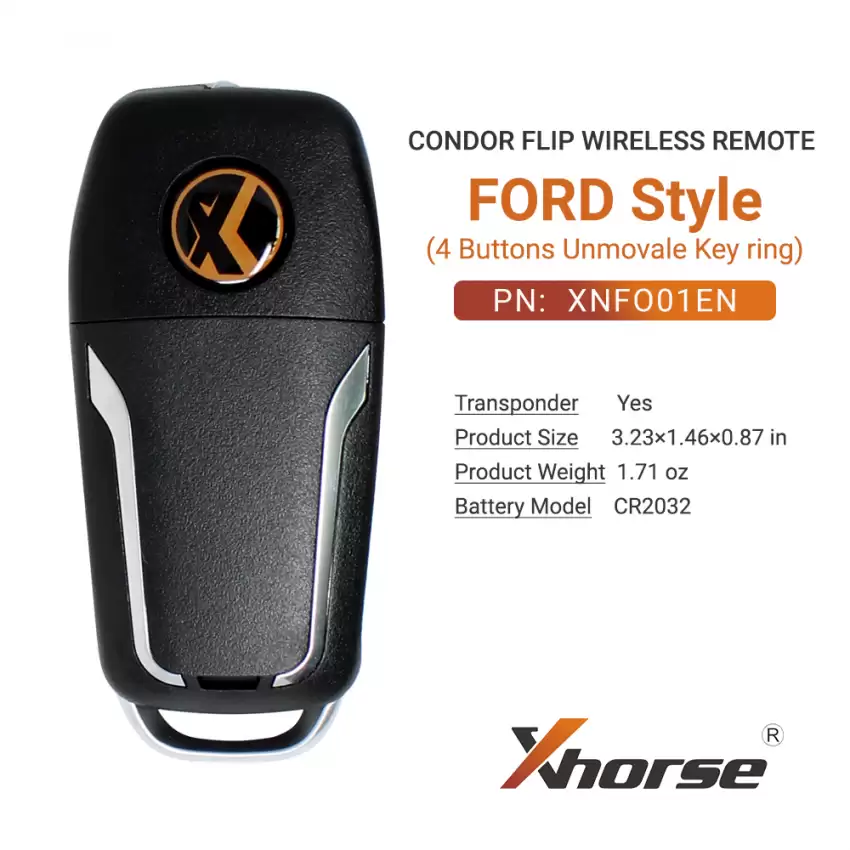 Xhorse Wireless Flip Remote Key Ford Style 4 Buttons XNFO01EN - CR-XHS-XNFO01EN  p-3