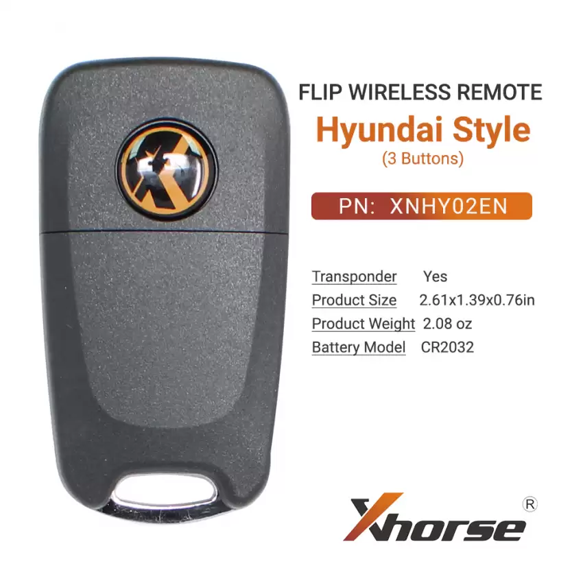Xhorse Wireless Flip Remote Key Hyundai Style 3 Buttons XNHY02EN - CR-XHS-XNHY02EN  p-3