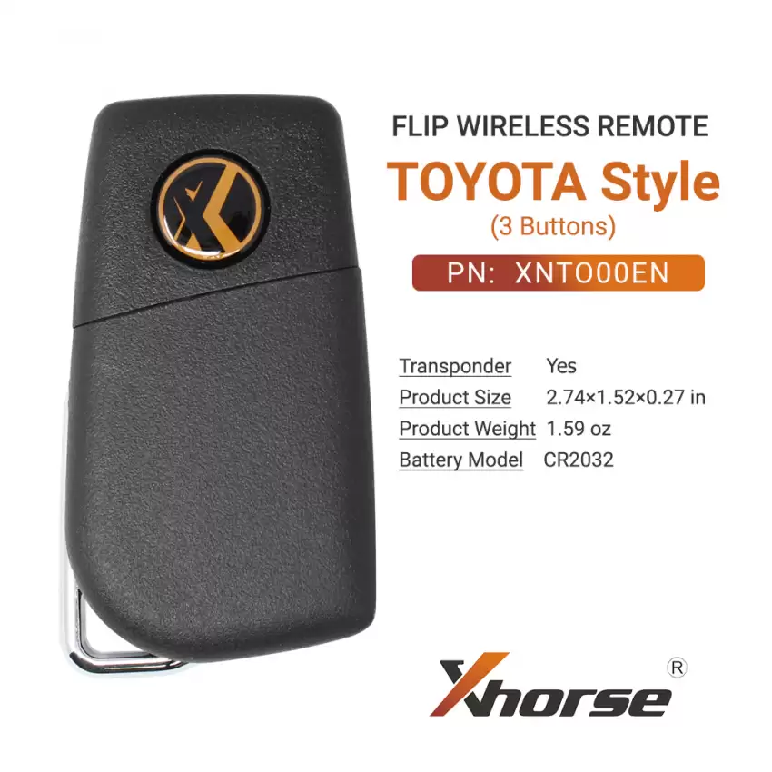 Xhorse Wireless Flip Remote Key Toyota Style 3 Buttons XNTO00EN - CR-XHS-XNTO00EN  p-3