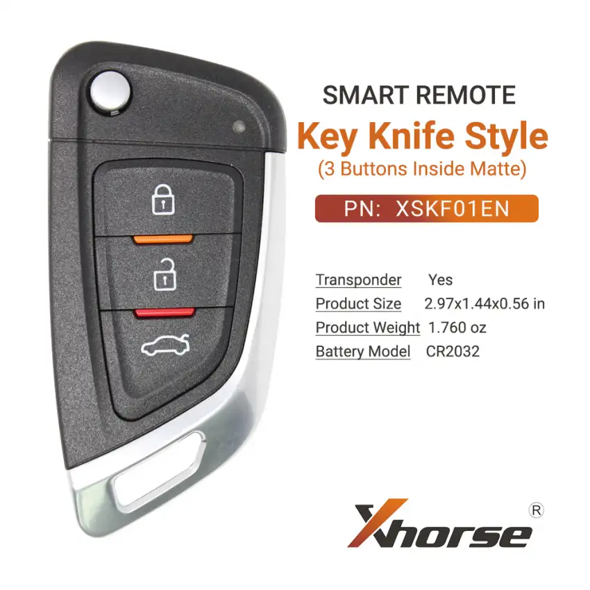 Xhorse Smart Remote Key Knife Style Keyblank Inside Matte 3 Buttons XSKF01EN - CR-XHS-XSKF01EN  p-3