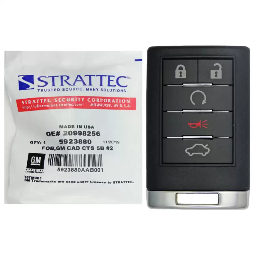 Keyless Entry Remote Strattec 5923879 for 2008-2013 Cadillac CTS