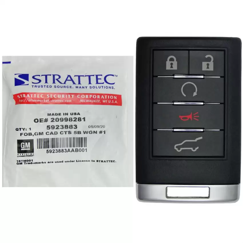 Strattec 5923883 Remote Key for Cadillac Driver 1 5 Button