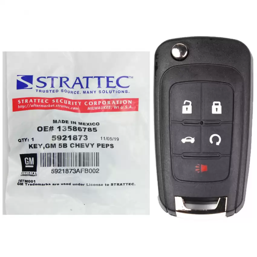 PEPS Flip Remote Key Strattec 5921873 for Chevrolet