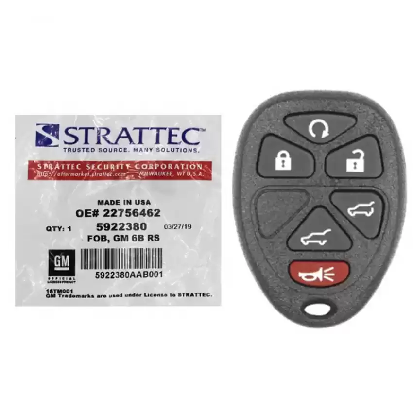 GMC Chevrolet 2007-2014 Genuine Remote Key 6 Buttons 315MHz 5922380