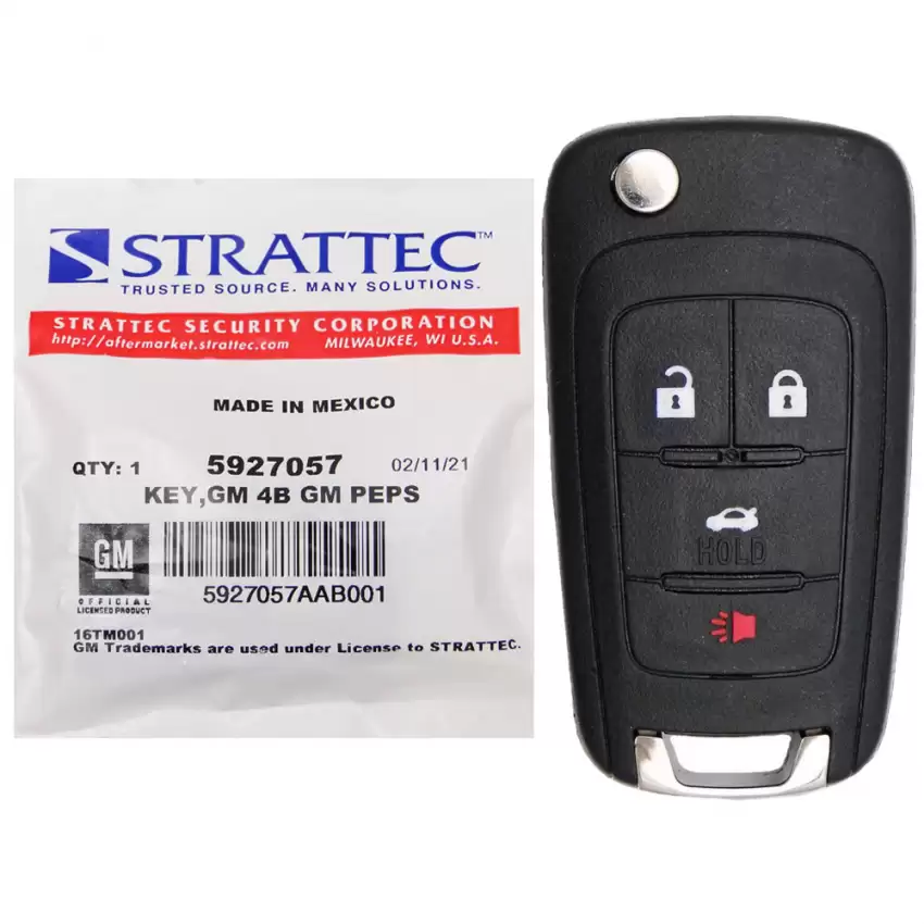 PEPS Flip Remote Key Strattec 5927057 for Chevrolet Buick 